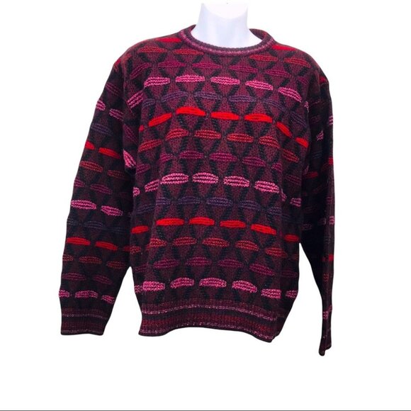 Galilei Made in Italy Sweaters - Galilei Made in Italy wool Crew Neck Knot Burgundy sweater Women size M